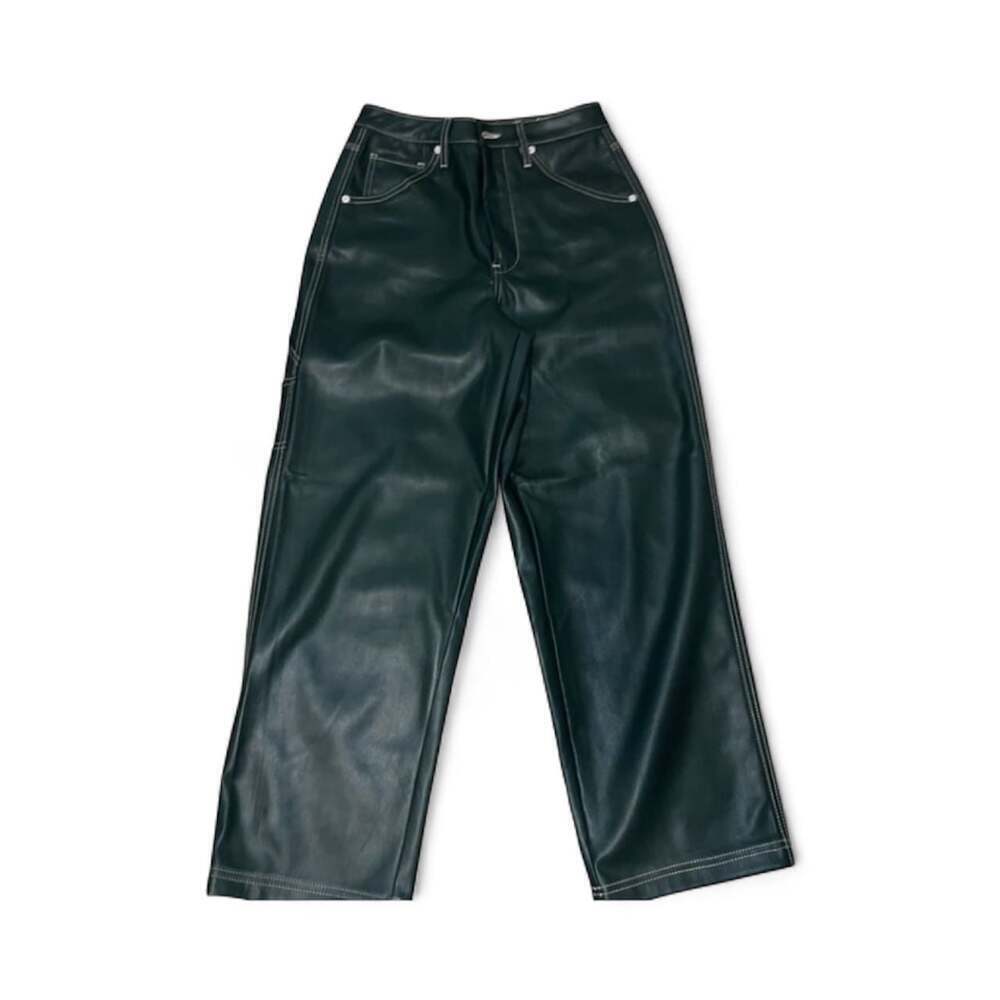 Green Blank NYC The Baxter Ribcage Straight Leg Vegan Faux Leather Pants
